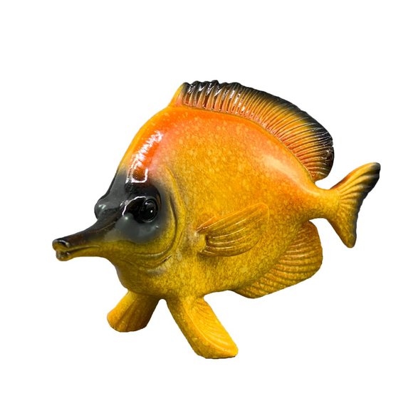 Orange long Nose Tang - High Gloss Ceramic Figurine- Home Decor - Picture 2 of 3